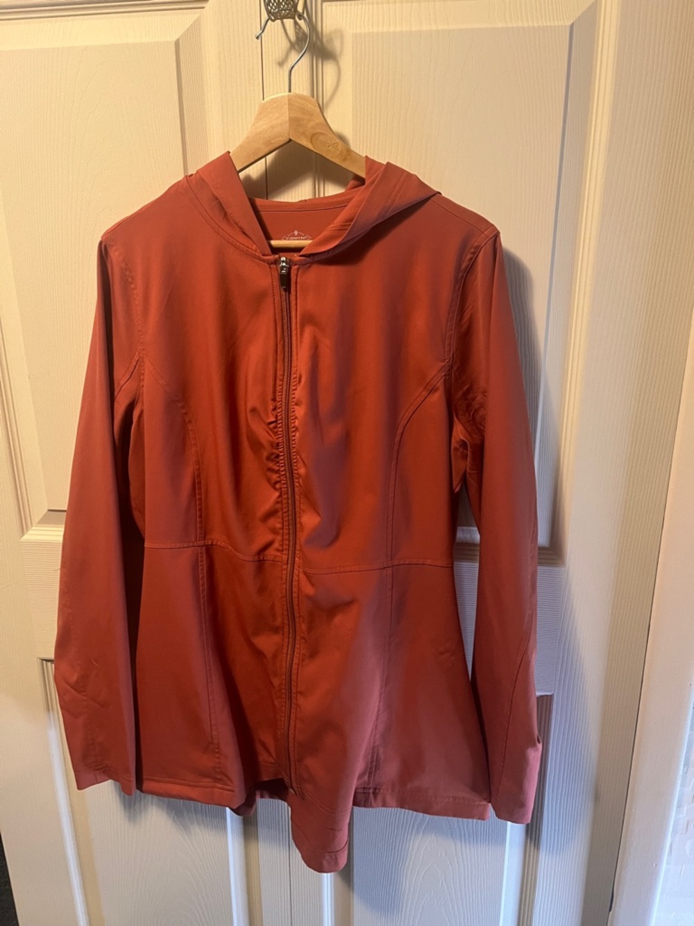 St. John's Bay Hooded Zip Utility Jacket in Rust Orange
